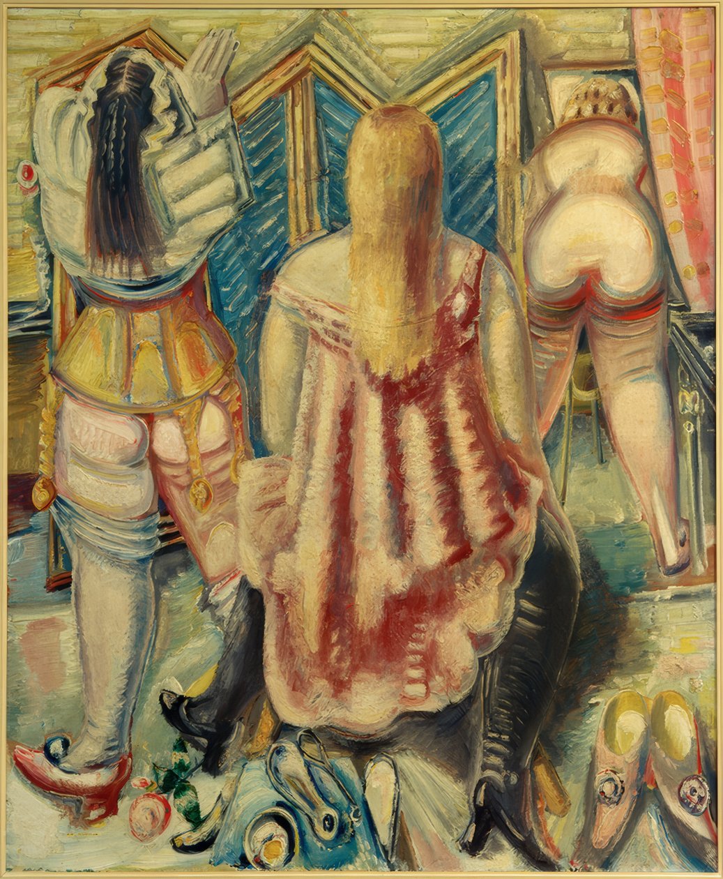Dames in de garderobe door Paul Kleinschmidt