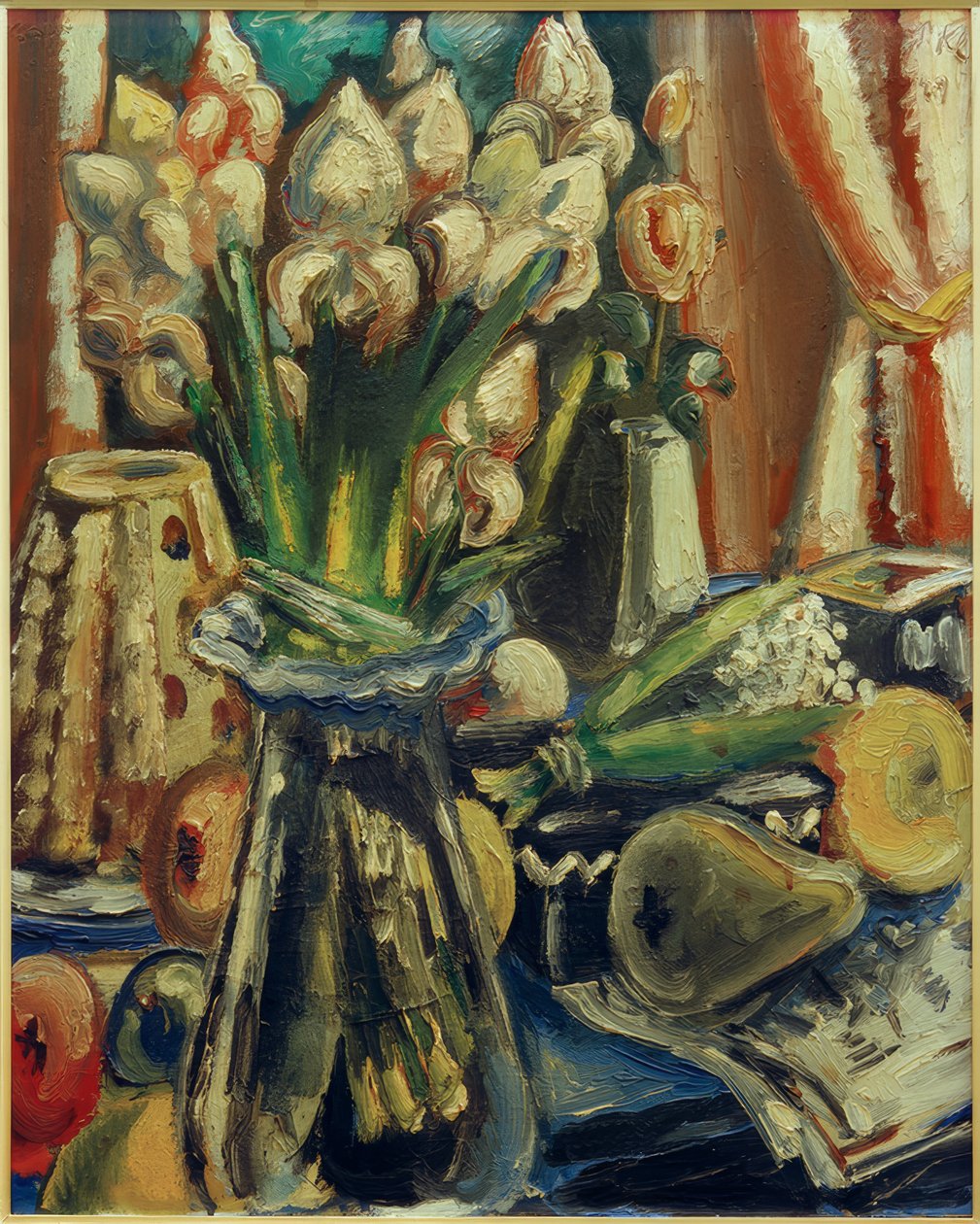 Stilleven met irisbloemen door Paul Kleinschmidt