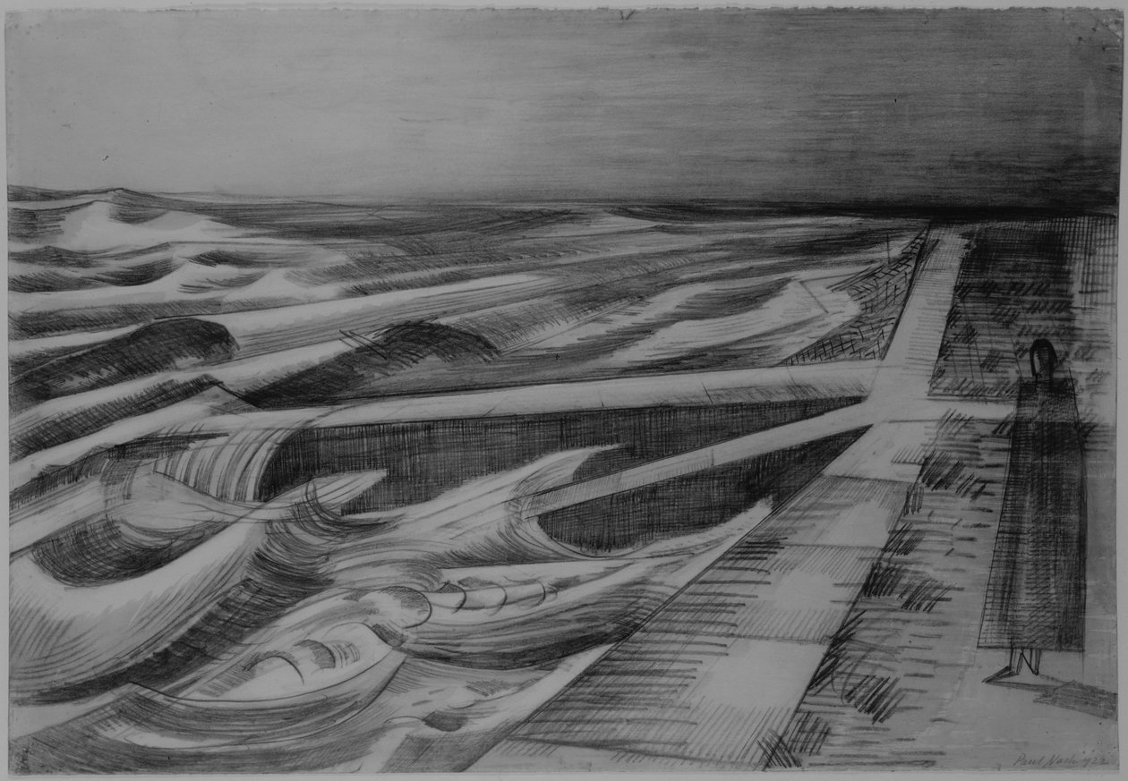 Nachtvloed, Dymchurch door Paul Nash