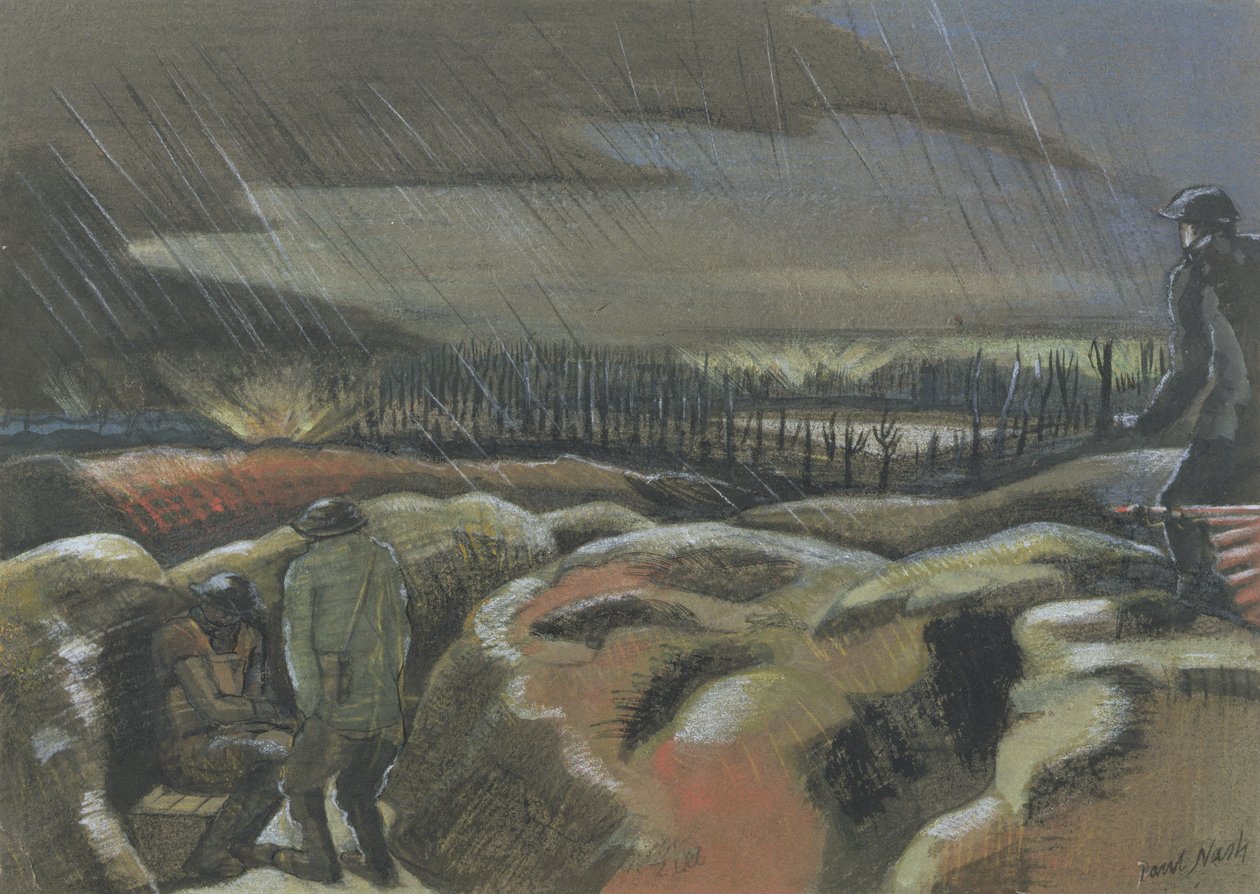 Granaatinslag, Zillebeke door Paul Nash