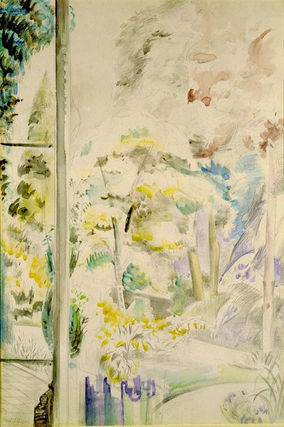 Uitzicht vanuit een raam door Paul Nash