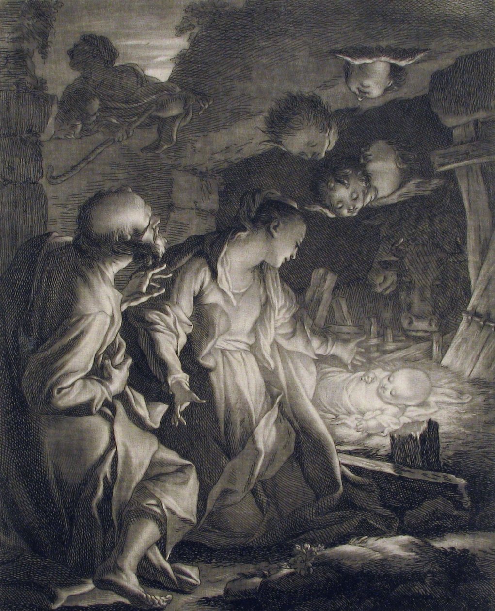 Geboorte, 1727 door Paul Ponce Antoine Robert
