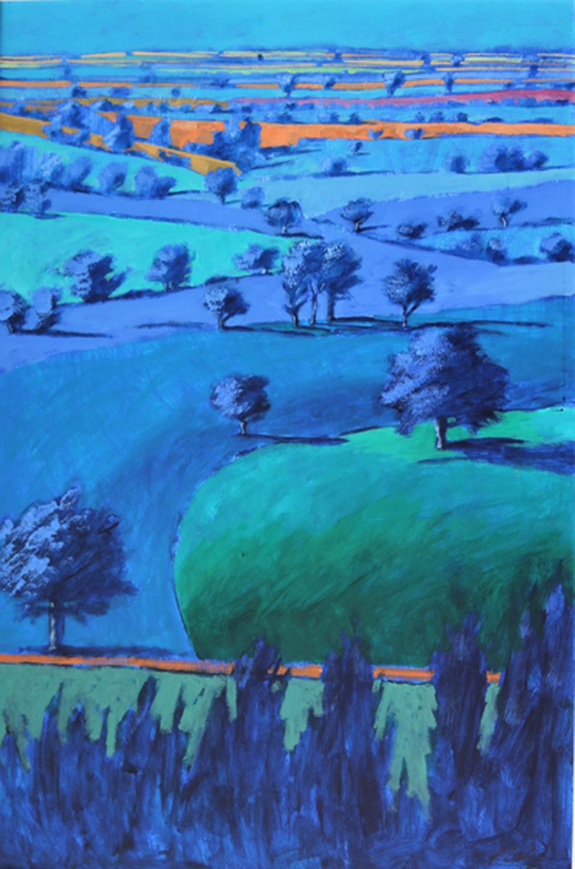 Blauw schilderij door Paul Powis