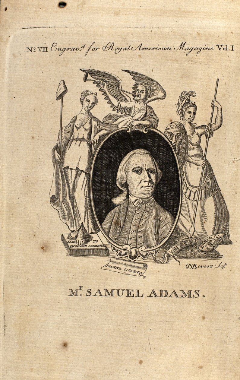 Samuel Adams, 1774 door Paul Revere