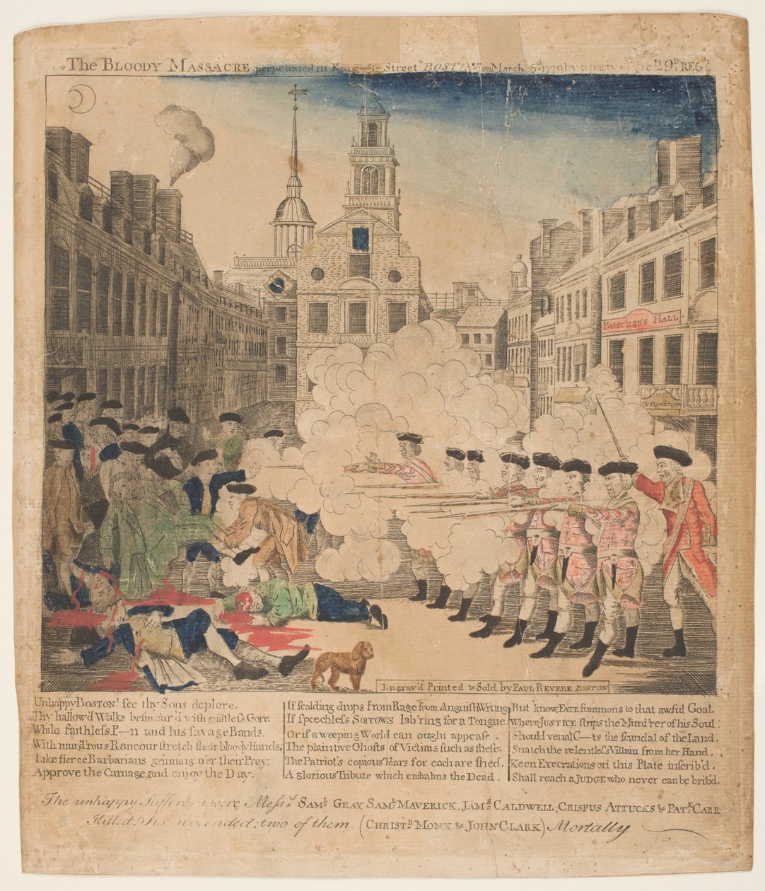 Het Bloedbad van Boston, 5 maart 1770 door Paul Revere