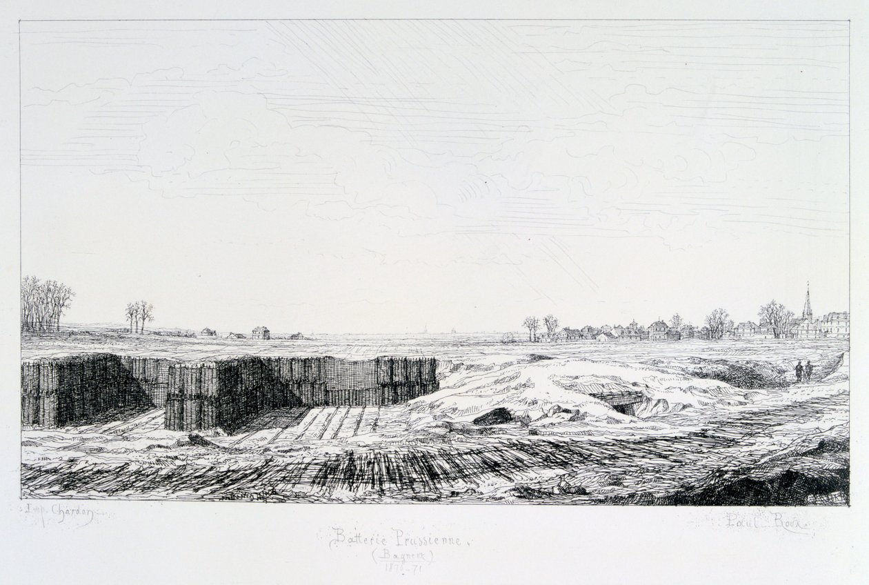 Pruisische batterij, Beleg van Parijs, 1870-1871 door Paul Roux