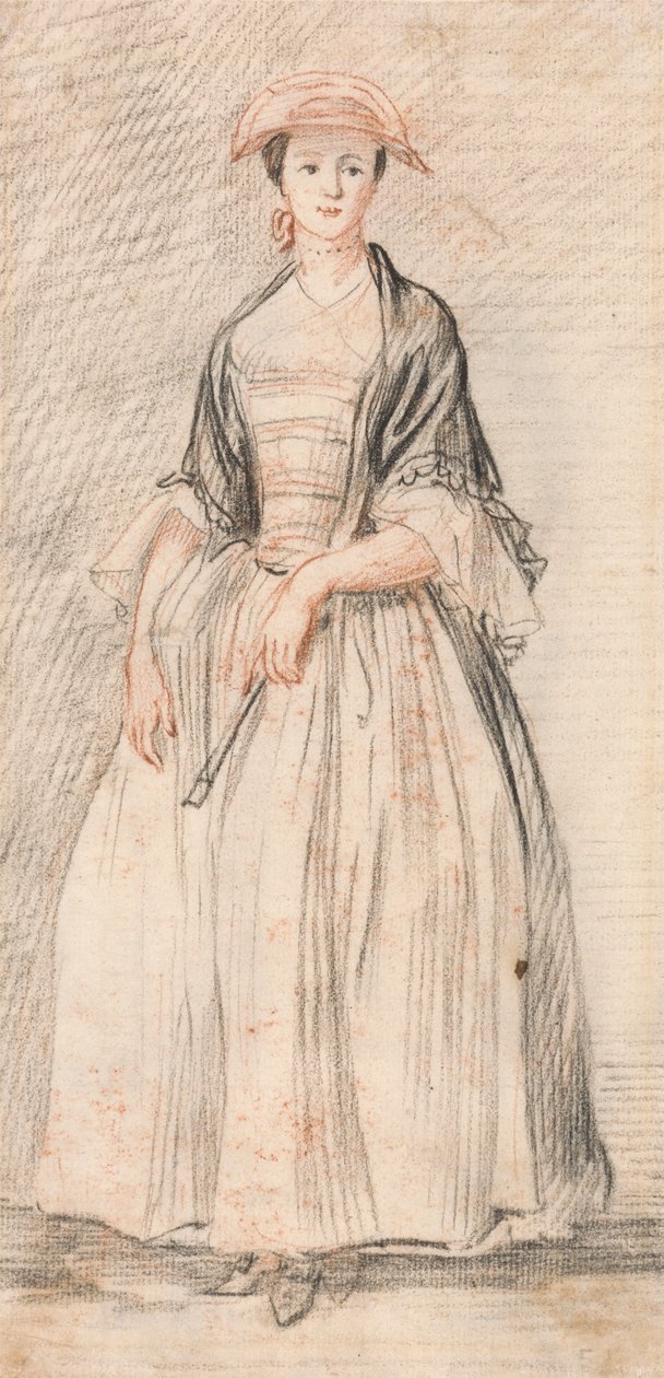 Een Dame met een Waaier door Paul Sandby