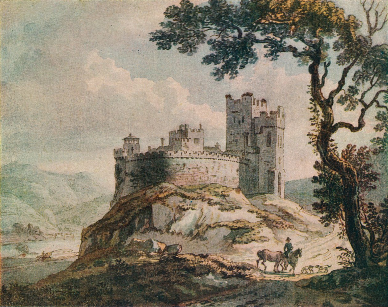 Een oud kasteel door Paul Sandby