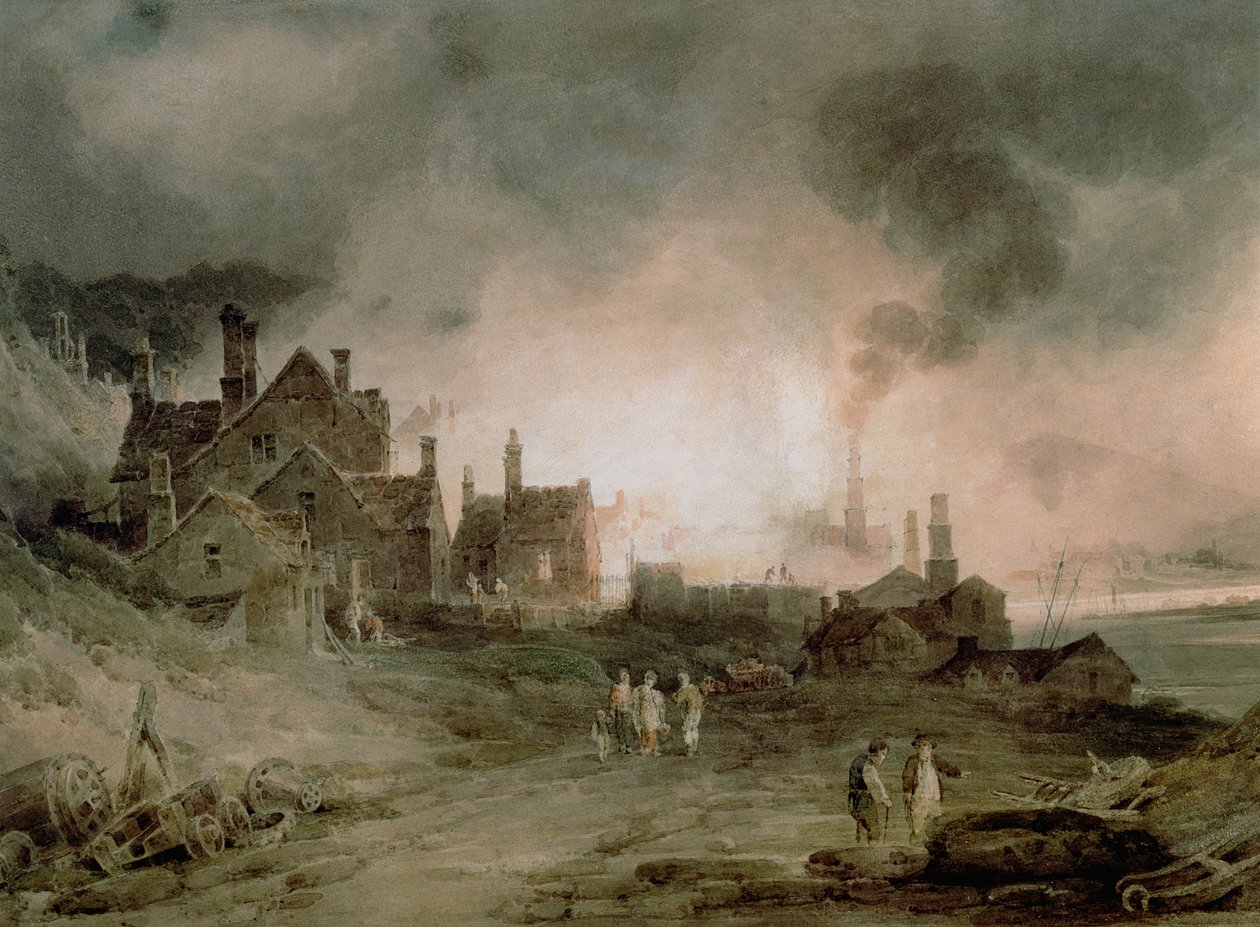 Bedlam Furnace, Madeley Dale, Shropshire, 1803 door Paul Sandby