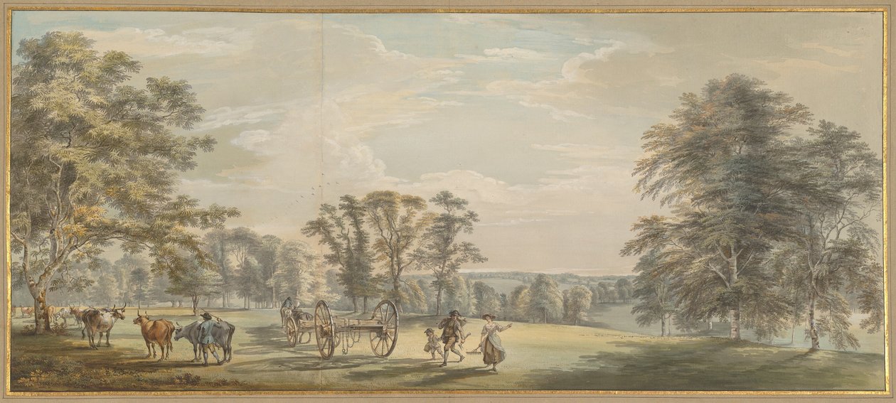 Dageraad in Luton Park door Paul Sandby