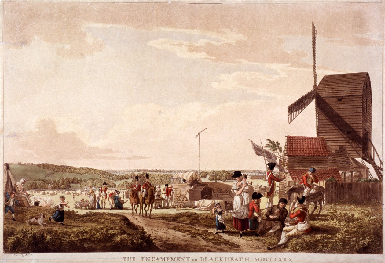 Kampement op Blackheath, Greenwich, Londen door Paul Sandby