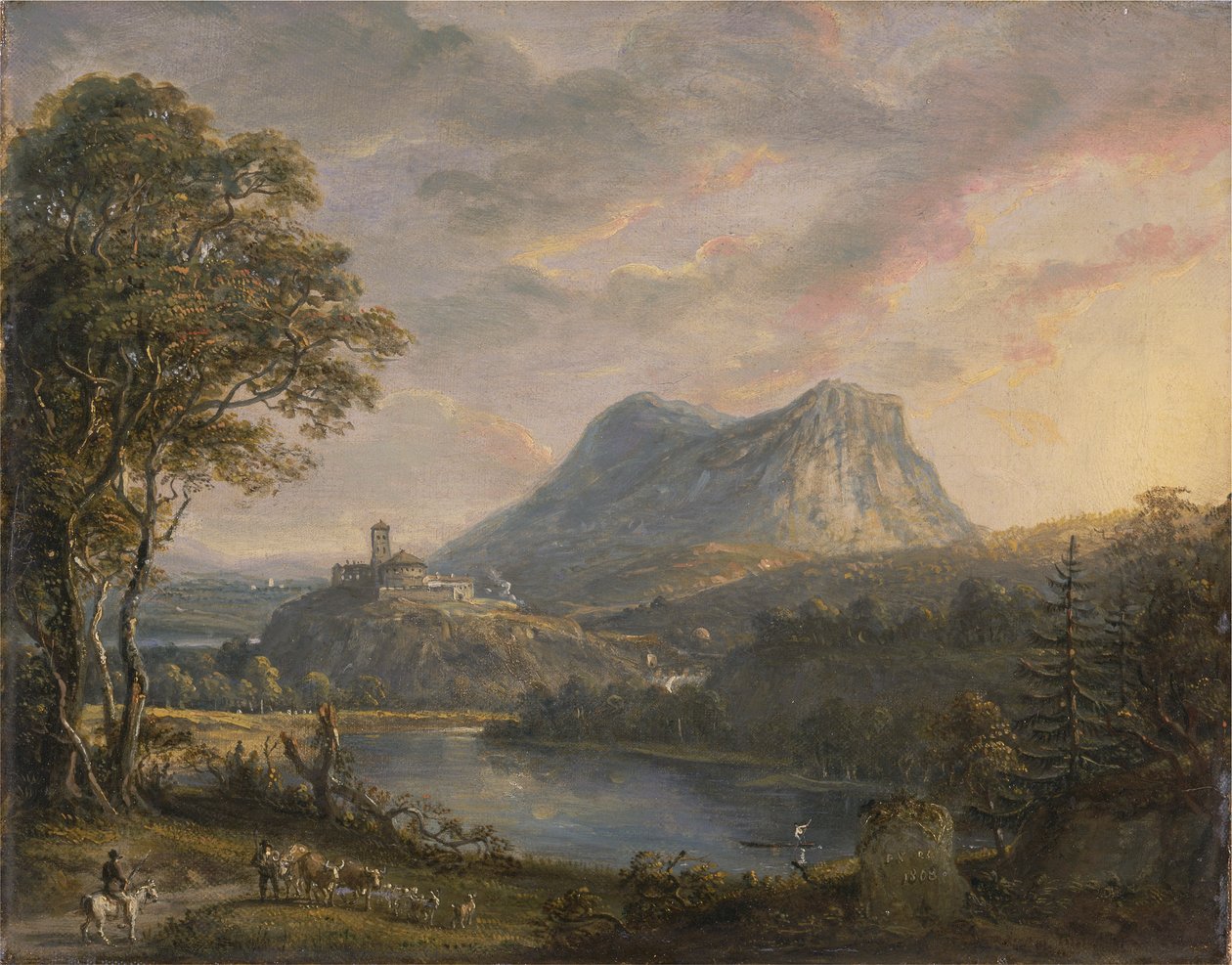 Landschap met een Meer door Paul Sandby