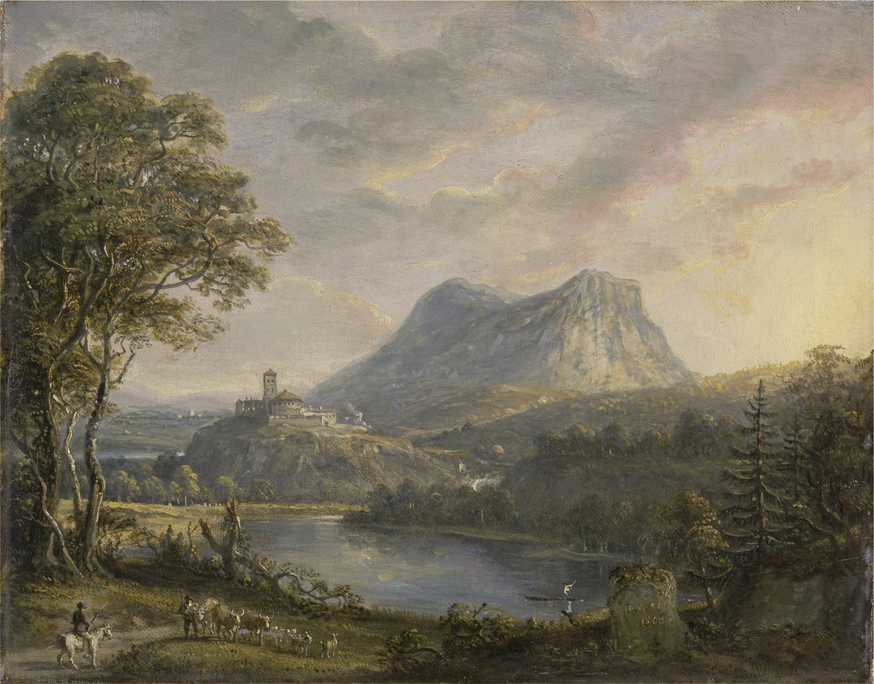Landschap met een meer door Paul Sandby