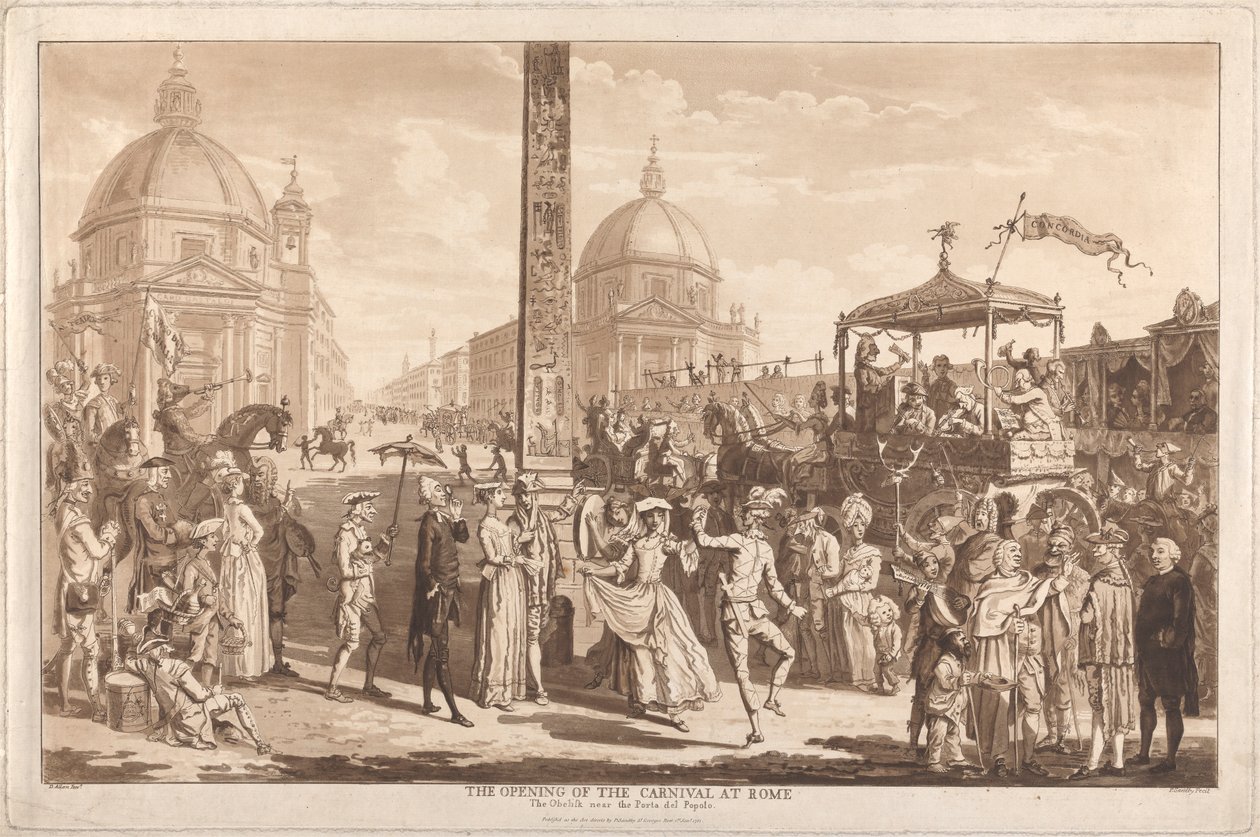 De Opening van het Carnaval in Rome door Paul Sandby
