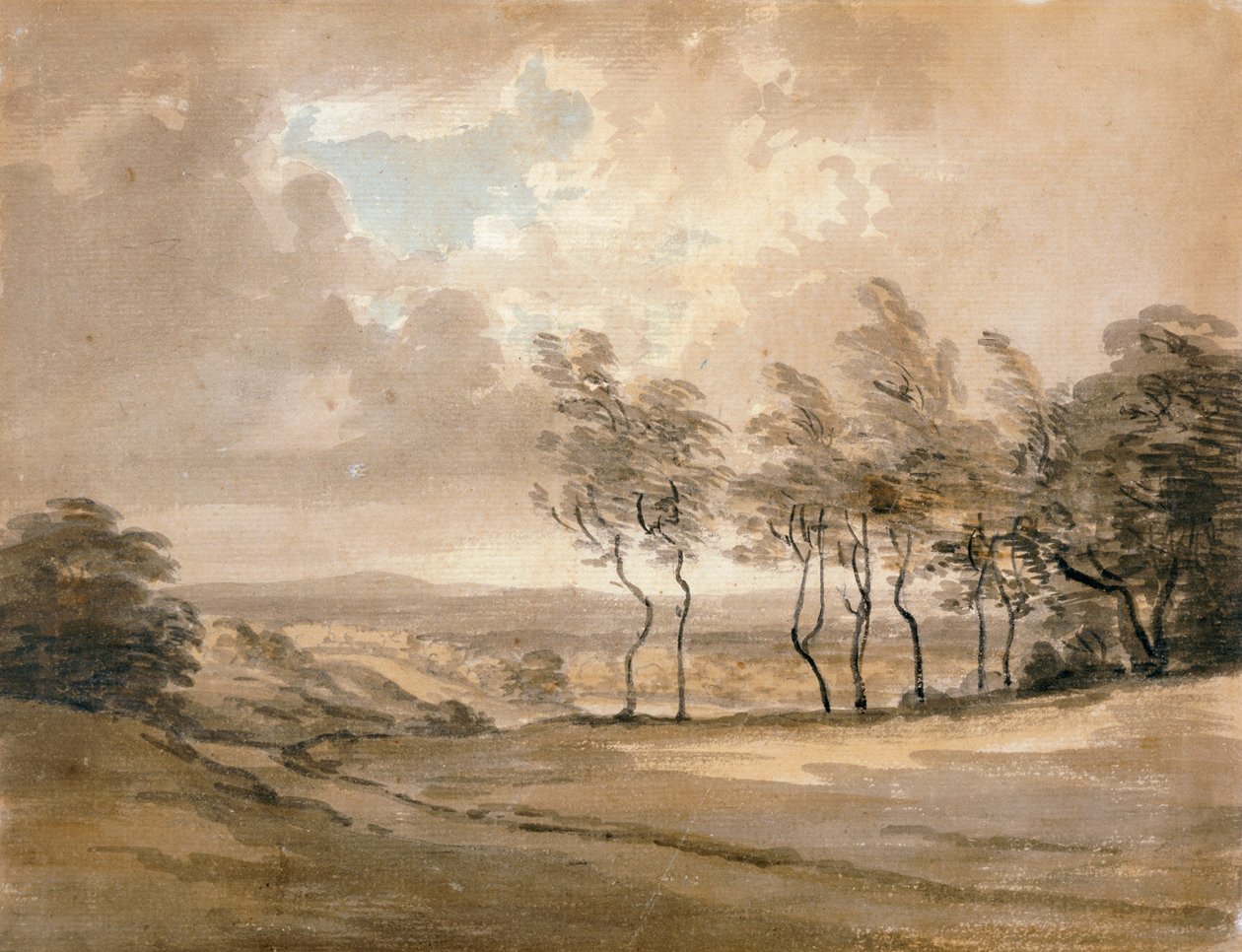 Uitzicht op Hampstead Heath door Paul Sandby