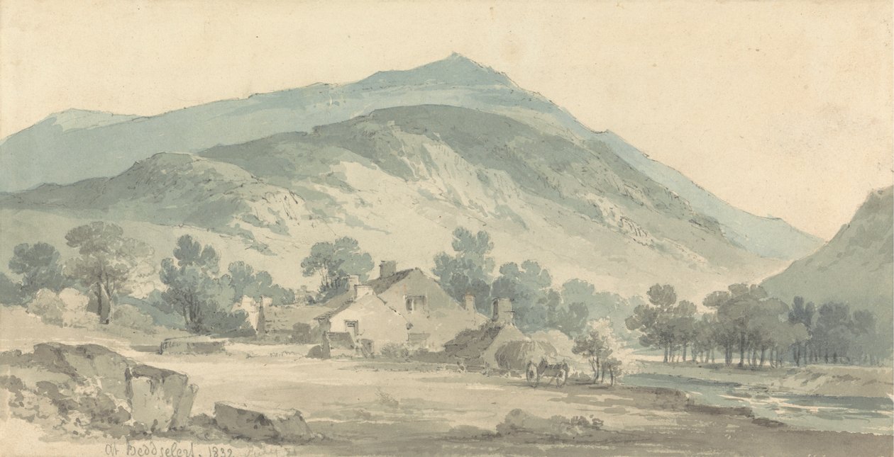 Landschap bij Beddgelert, Noord-Wales door Paul Sandby Munn