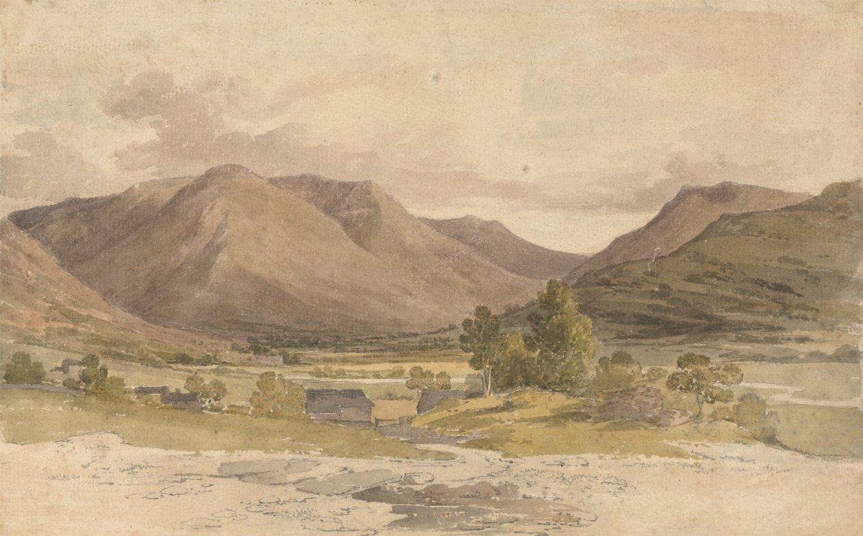 Uitzicht op Side Farm, Patterdale door Paul Sandby Munn