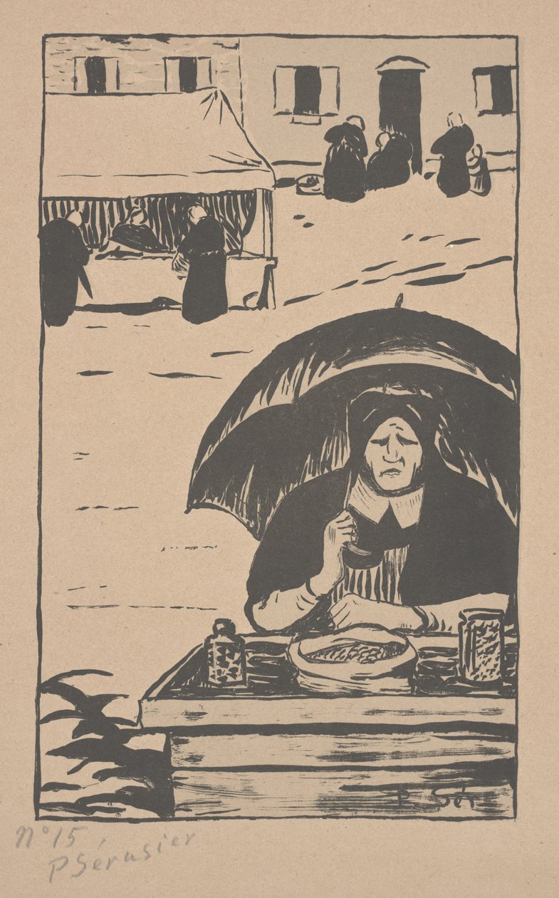 De snoepverkoper met een paraplu door Paul Sérusier
