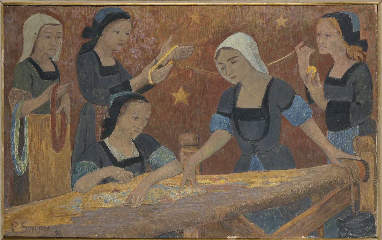 Het wandtapijt (de vijf wevers) door Paul Sérusier
