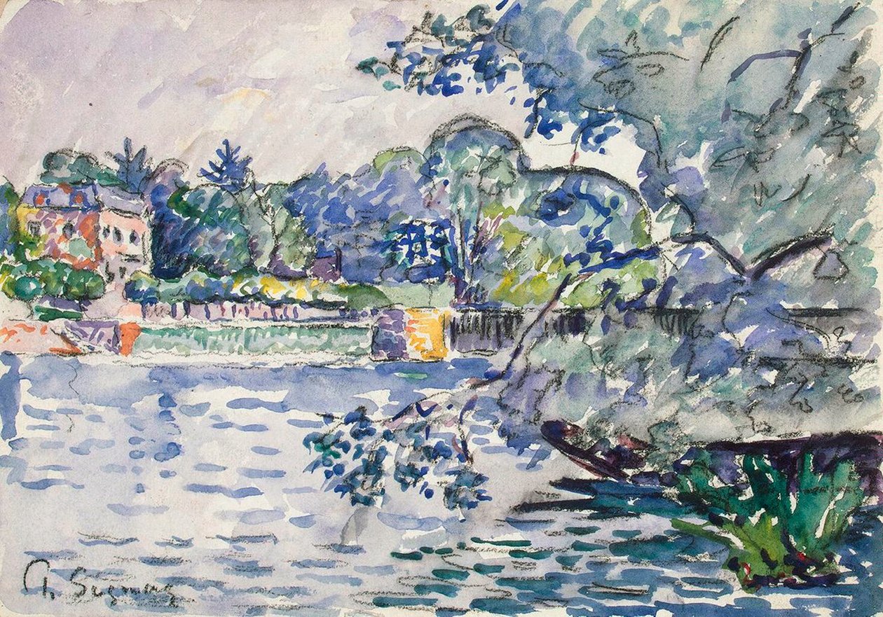 Oevers van de Seine, ca. 1900 door Paul Signac