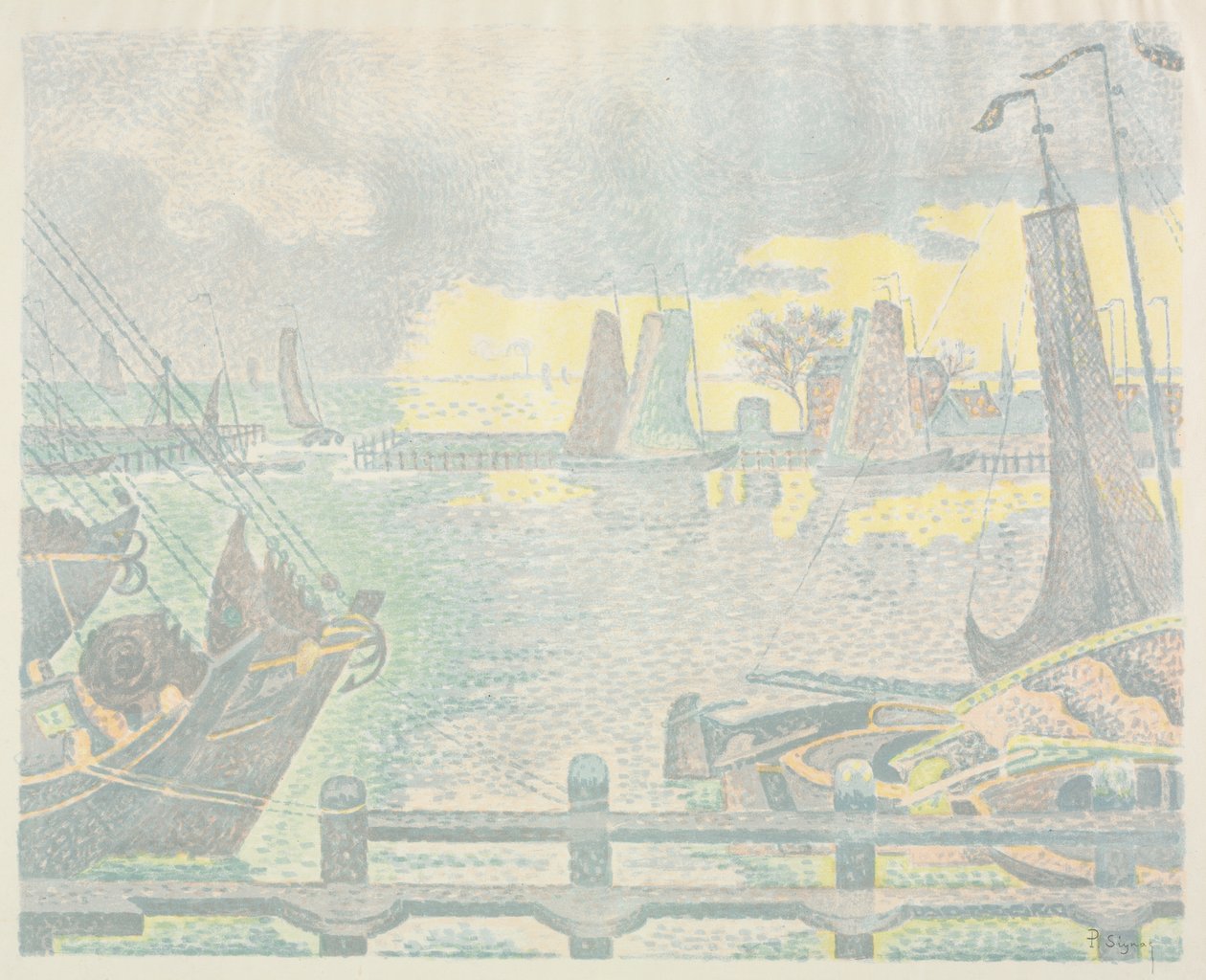 Boten bij Vlissingen door Paul Signac