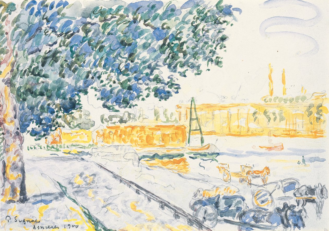 De Seine bij Asnières door Paul Signac