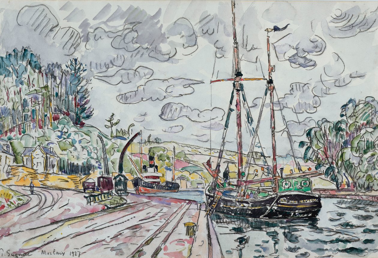 Landschap bij Pontrieux, 1927 door Paul Signac