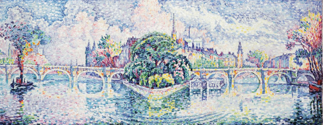 Le Jardin du Vert-Galant, ca. 1928 door Paul Signac