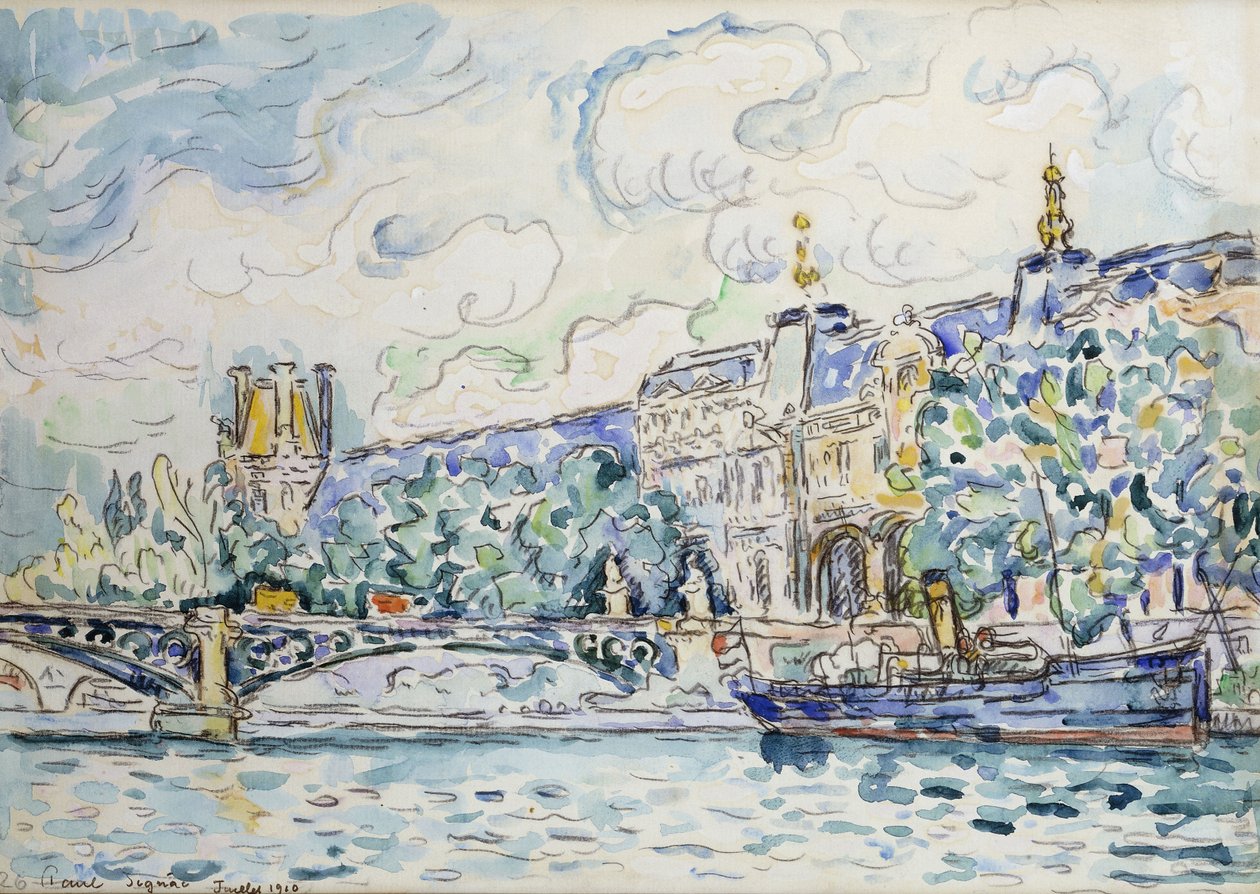 Le Palais du Louvre, 1910 door Paul Signac