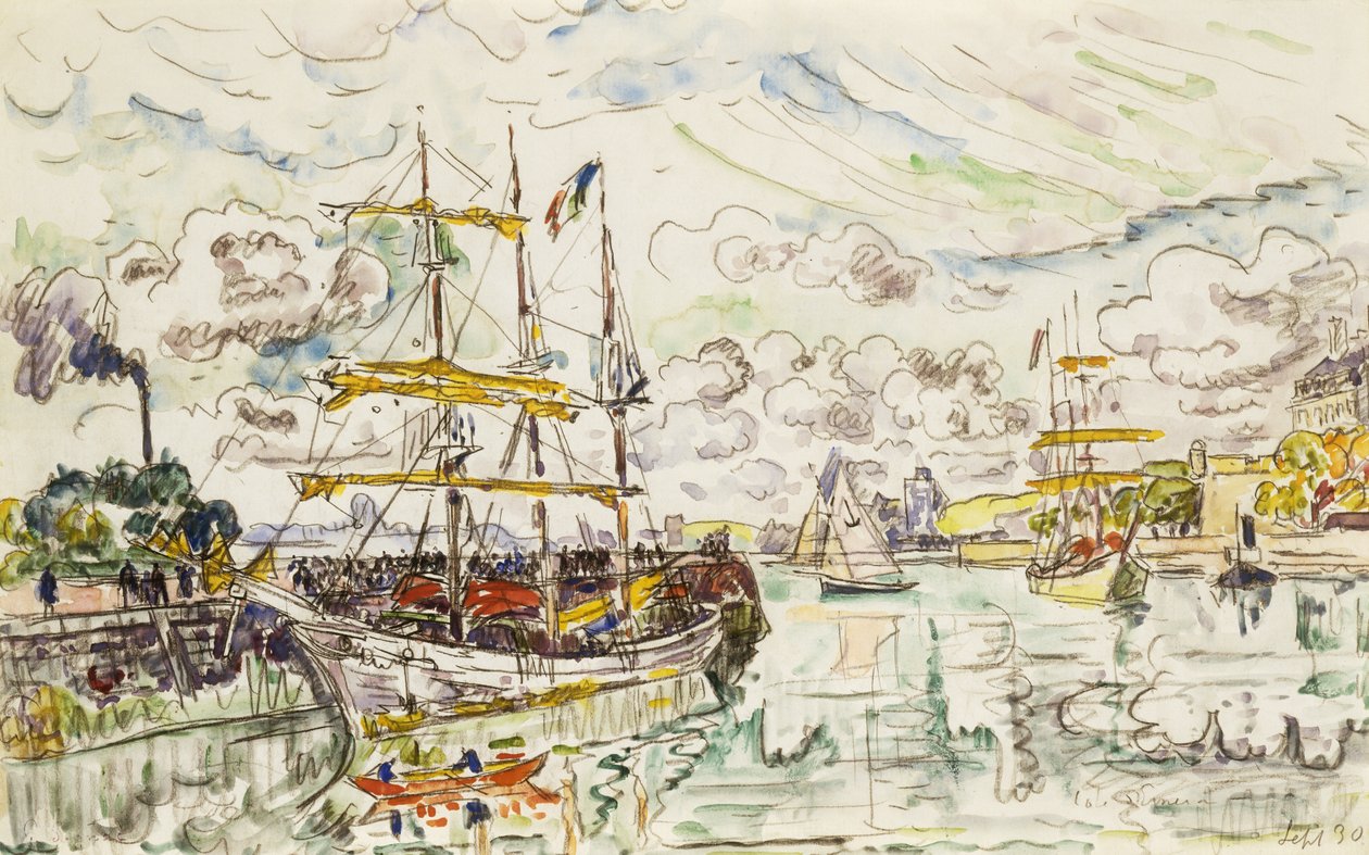 Le Port de Saint-Malo, 1930 door Paul Signac