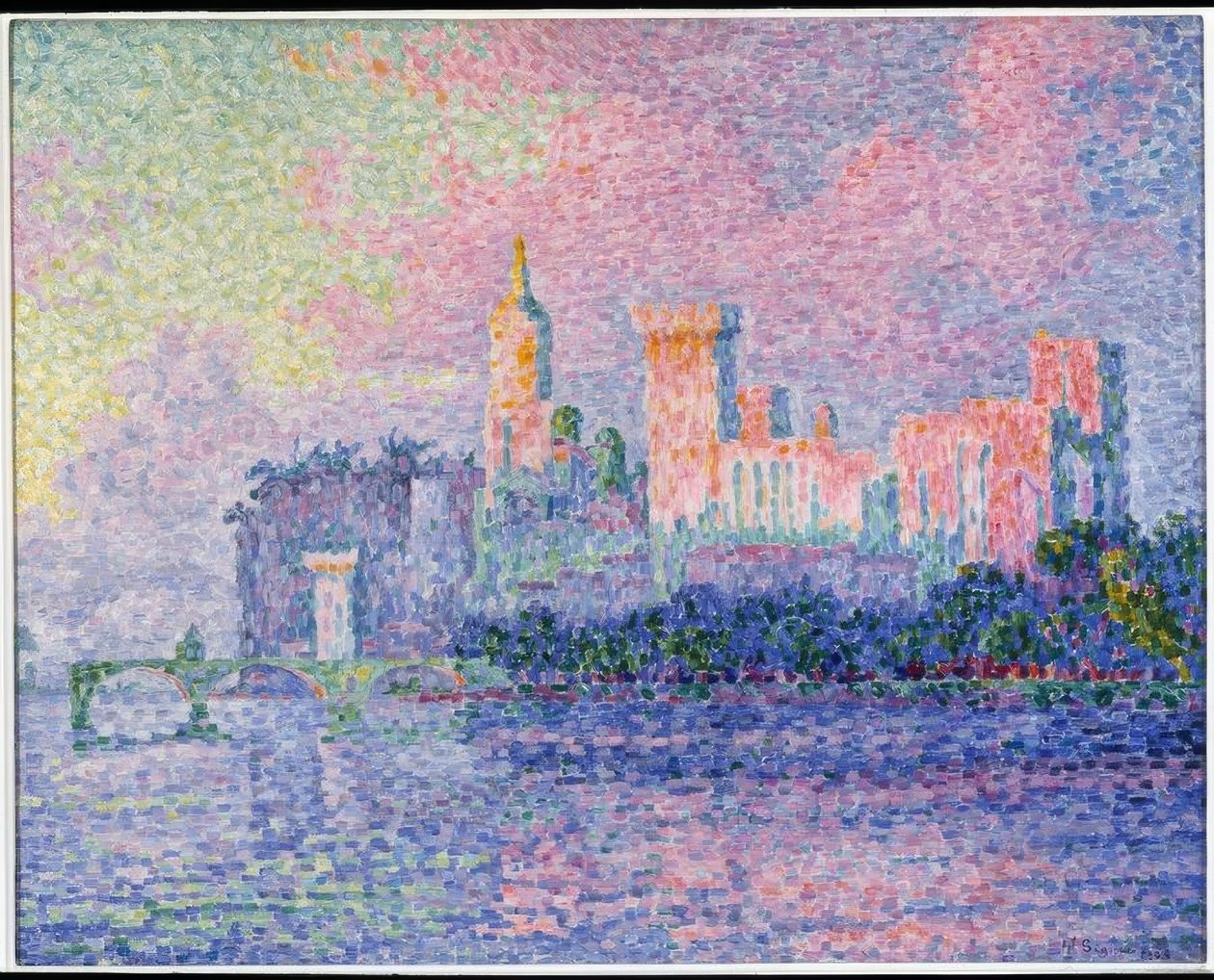 Het kasteel van de Pausen, Avignon door Paul Signac