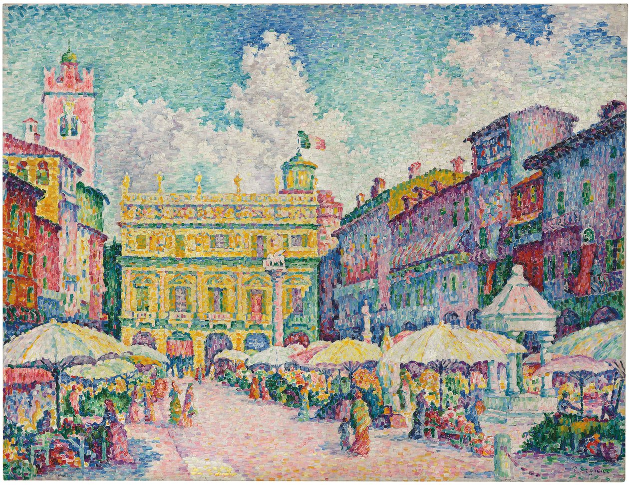 Markt van Verona door Paul Signac