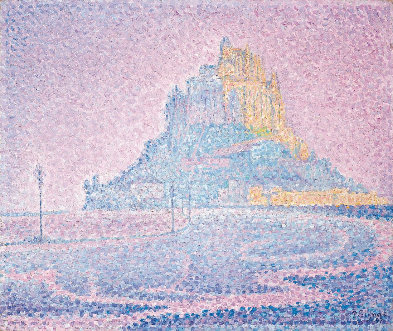 Mont Saint-Michel, mist en zon, 1897 door Paul Signac