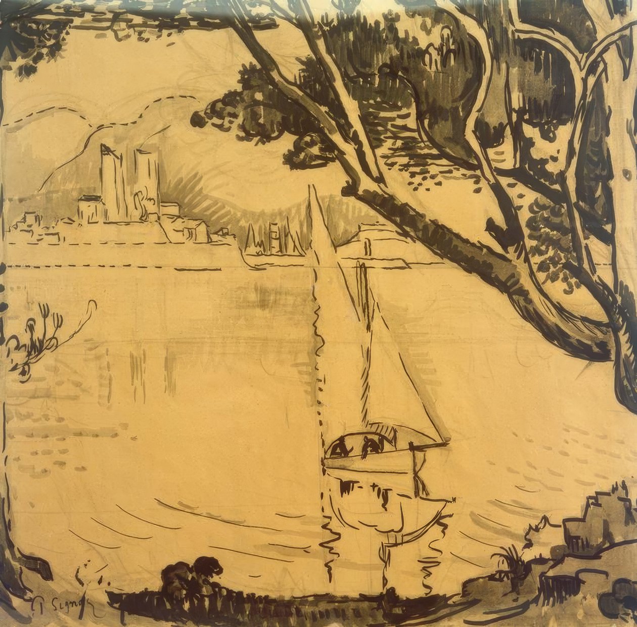 P. Signac, Pointe de Bacon door Paul Signac