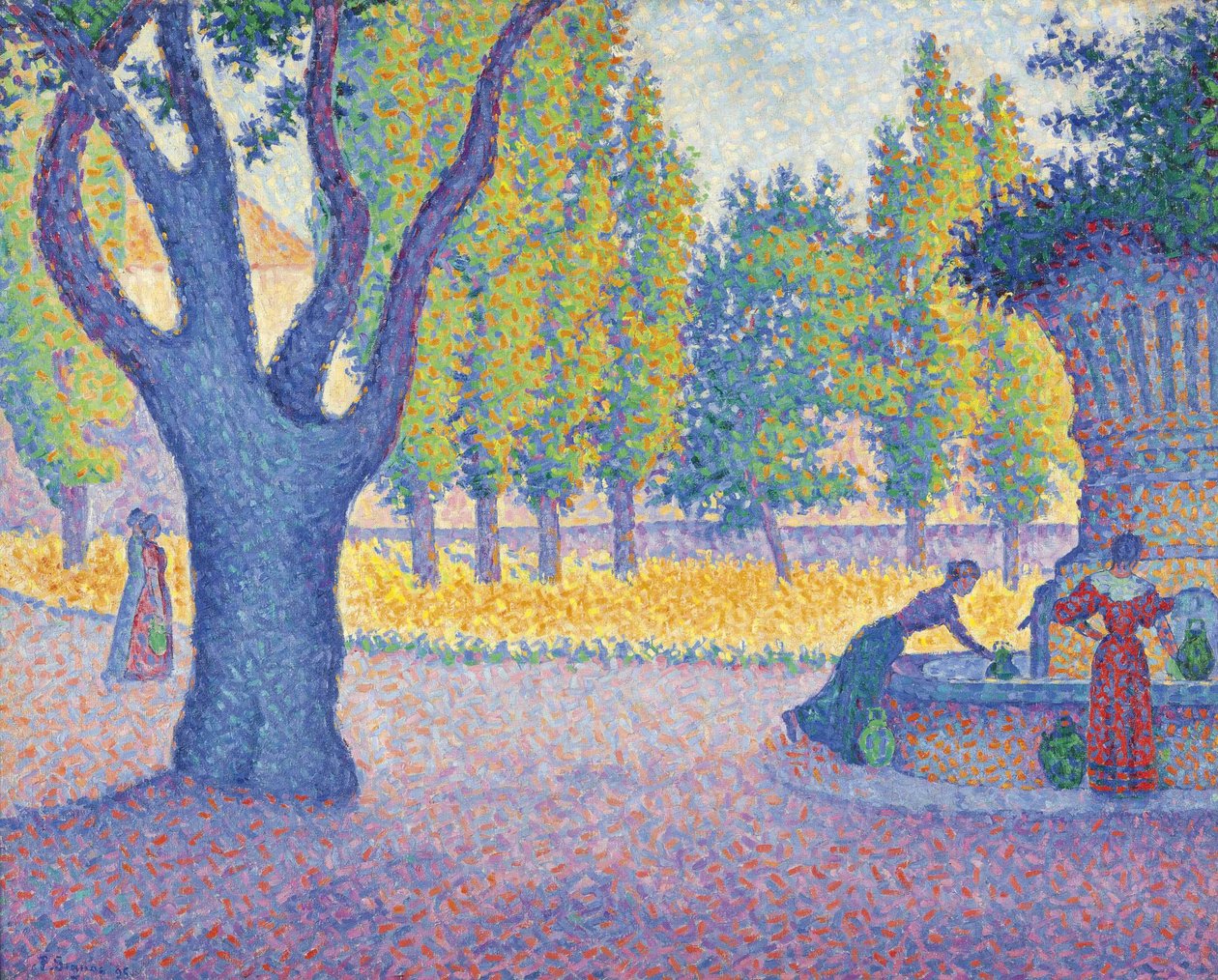 Saint-Tropez, fontaine des Lices, 1895 door Paul Signac