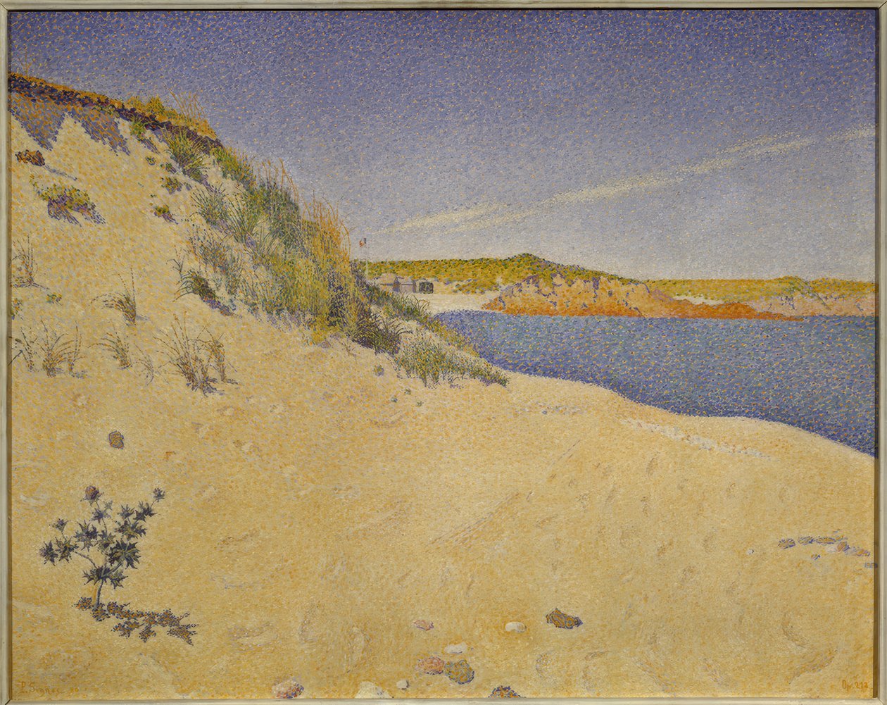 Zanderige kust door Paul Signac