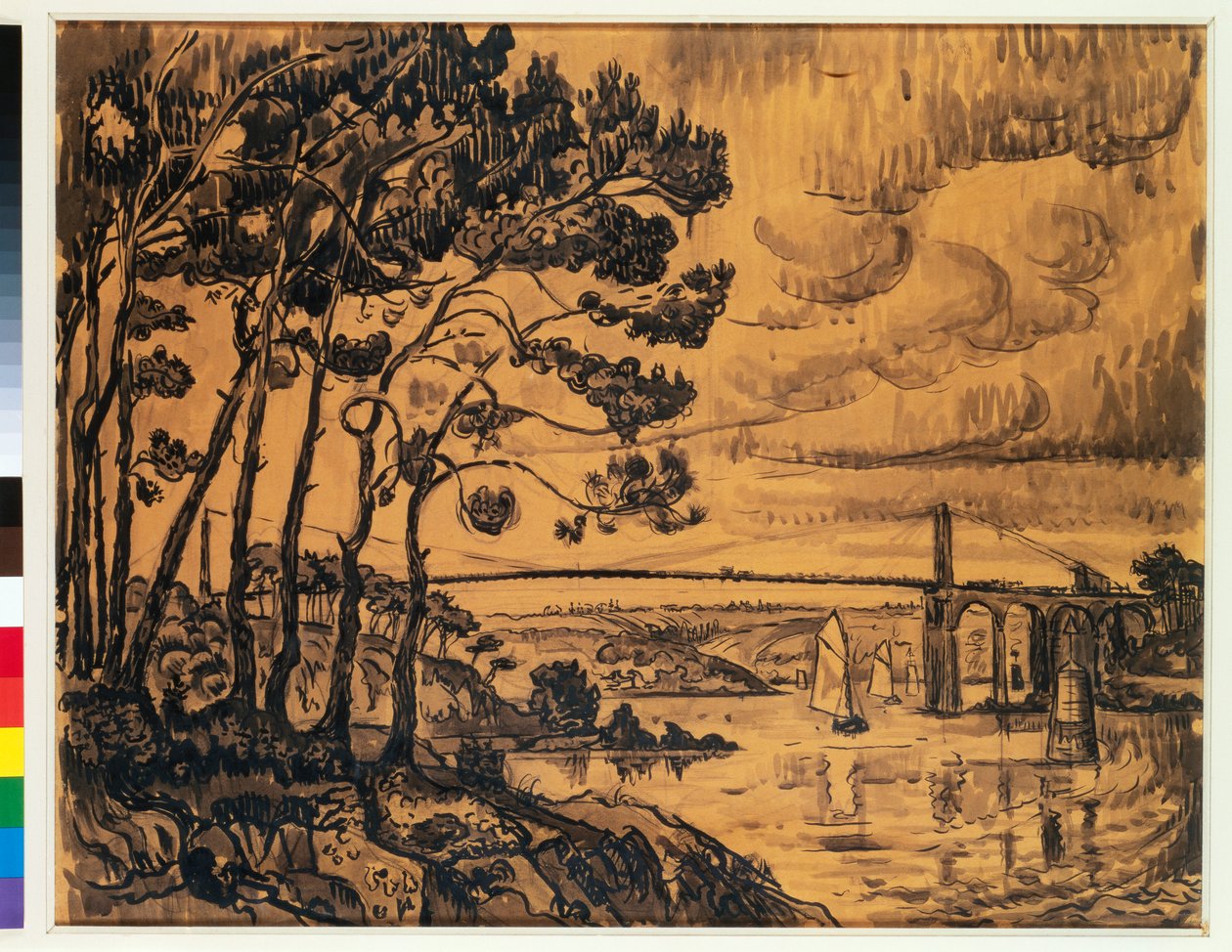 De Lezardrieux Brug, 1922 door Paul Signac