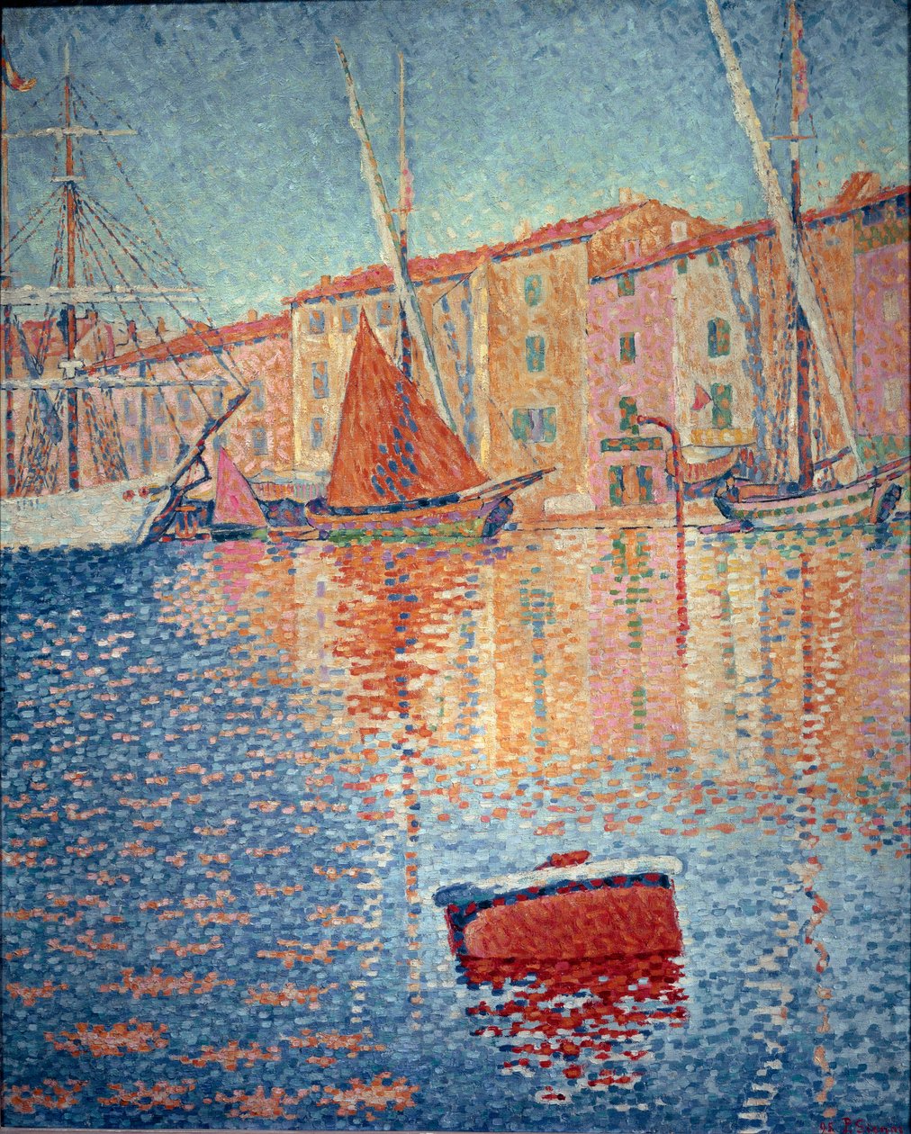 De rode boei (Saint Tropez) door Paul Signac