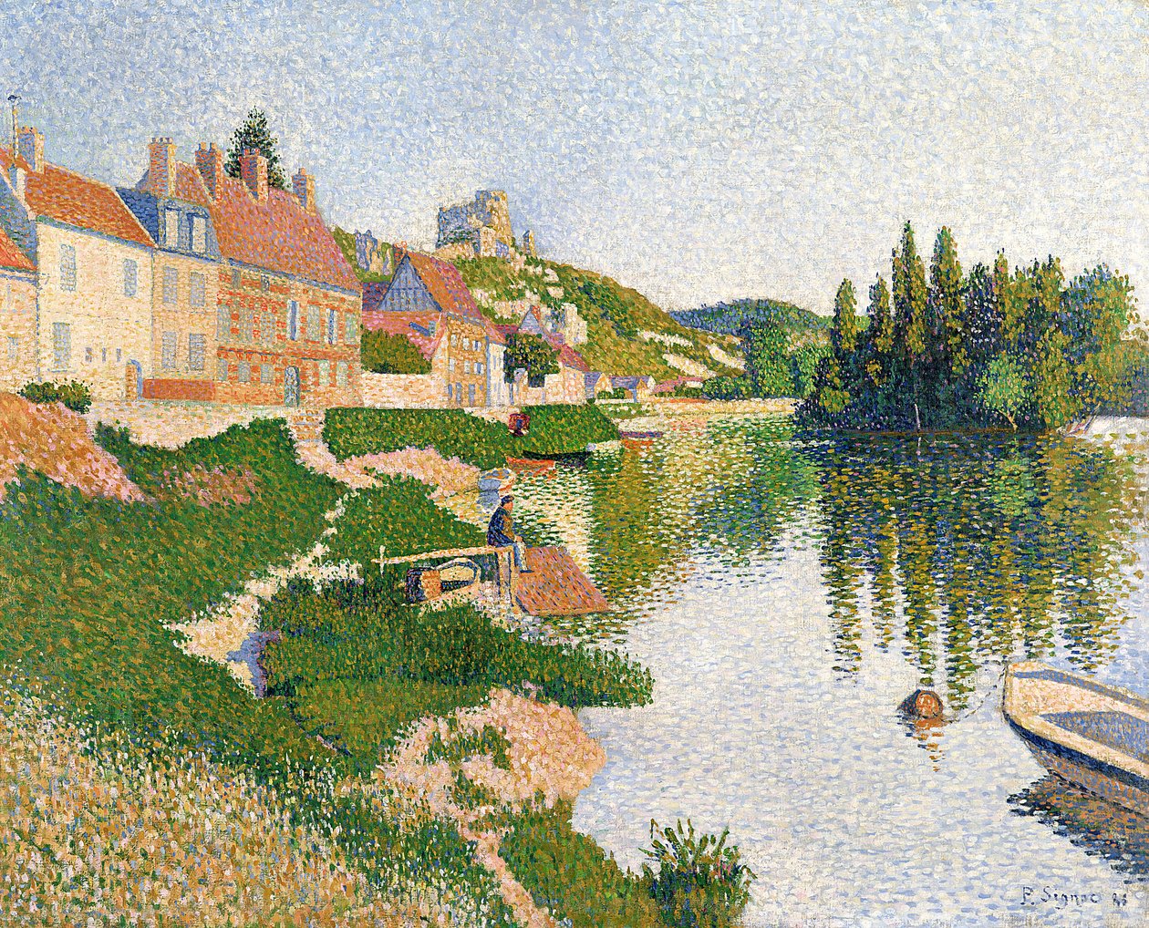 De Rivieroever, Petit-Andely door Paul Signac