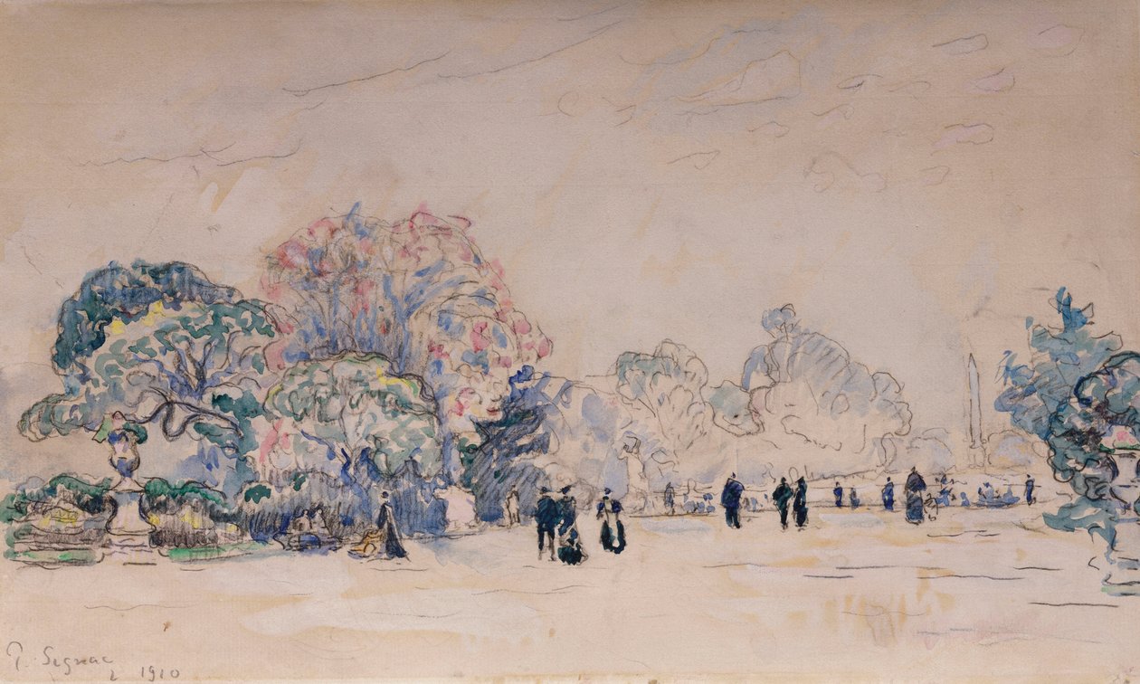 De Tuilerieën, Parijs, 1910 door Paul Signac