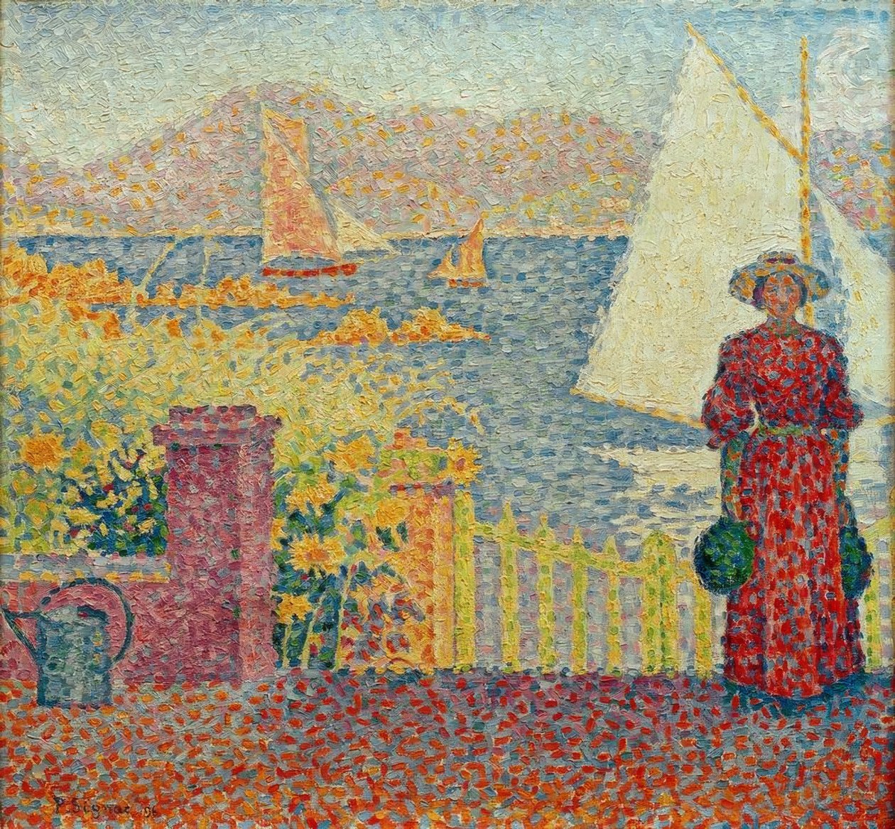 Poort in Saint-Tropez door Paul Signac