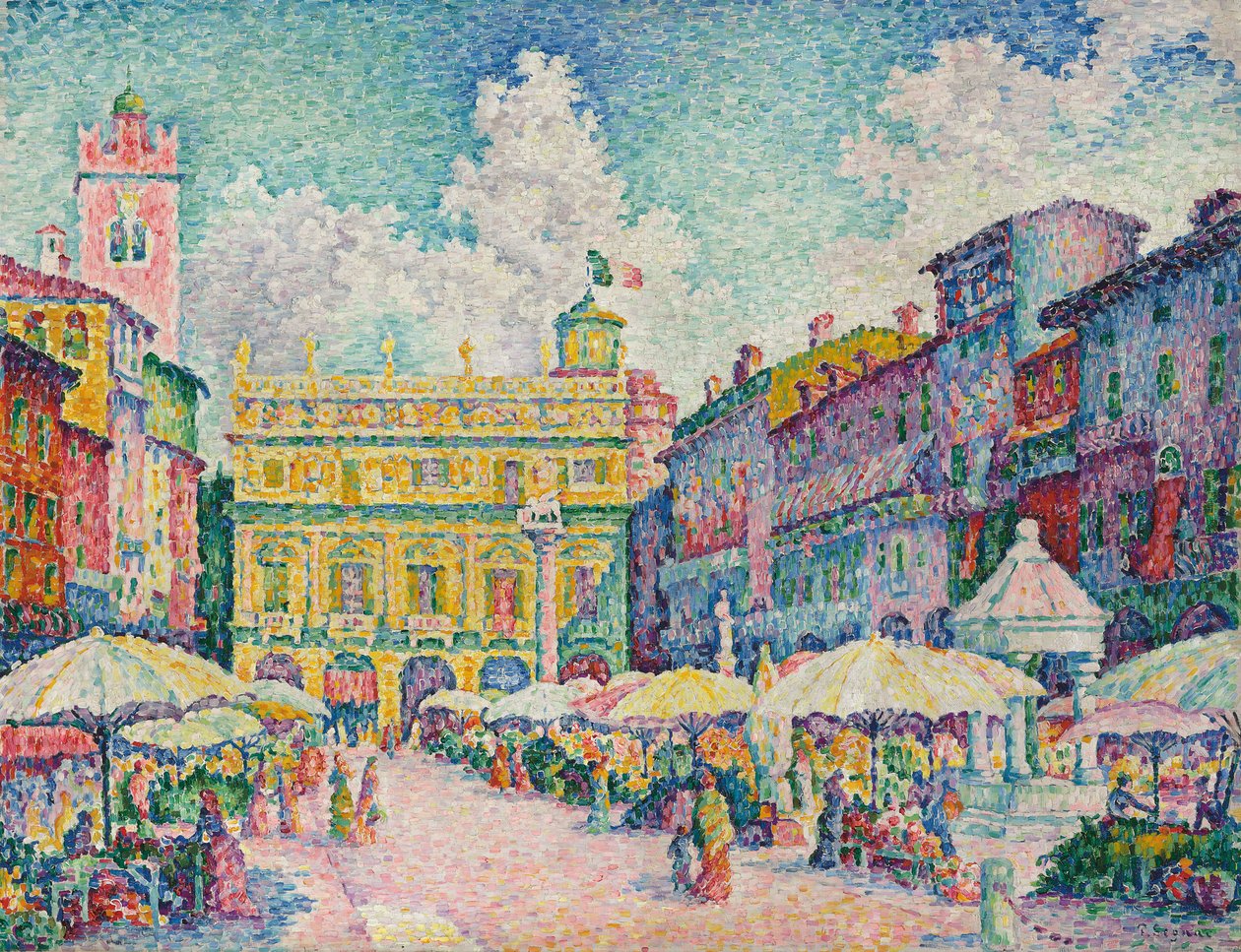 Markt van Verona door Paul Signac