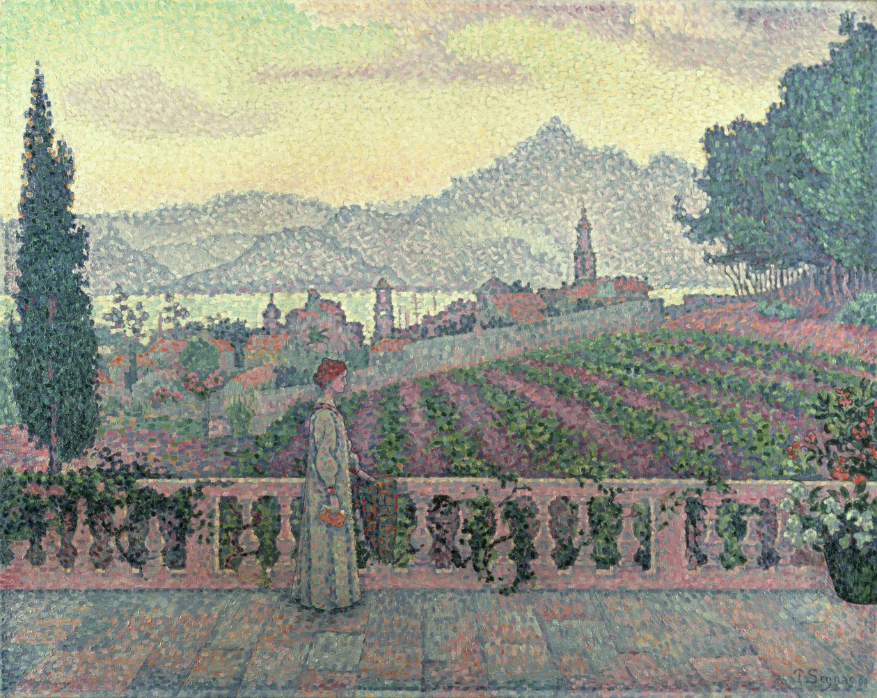 Vrouw op het Terras, 1898 door Paul Signac