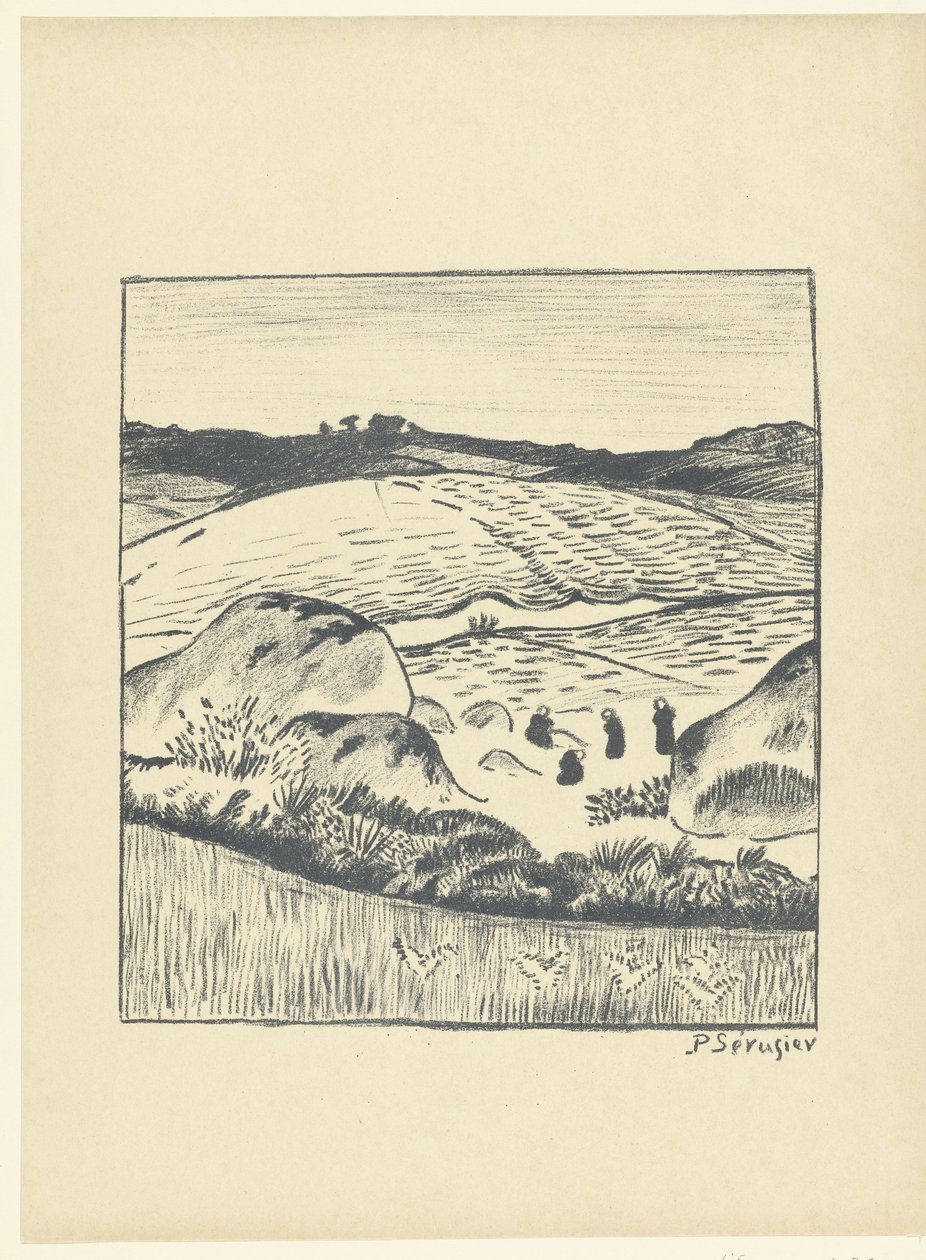 Heuvellandschap met akkers door Paul Sérusier