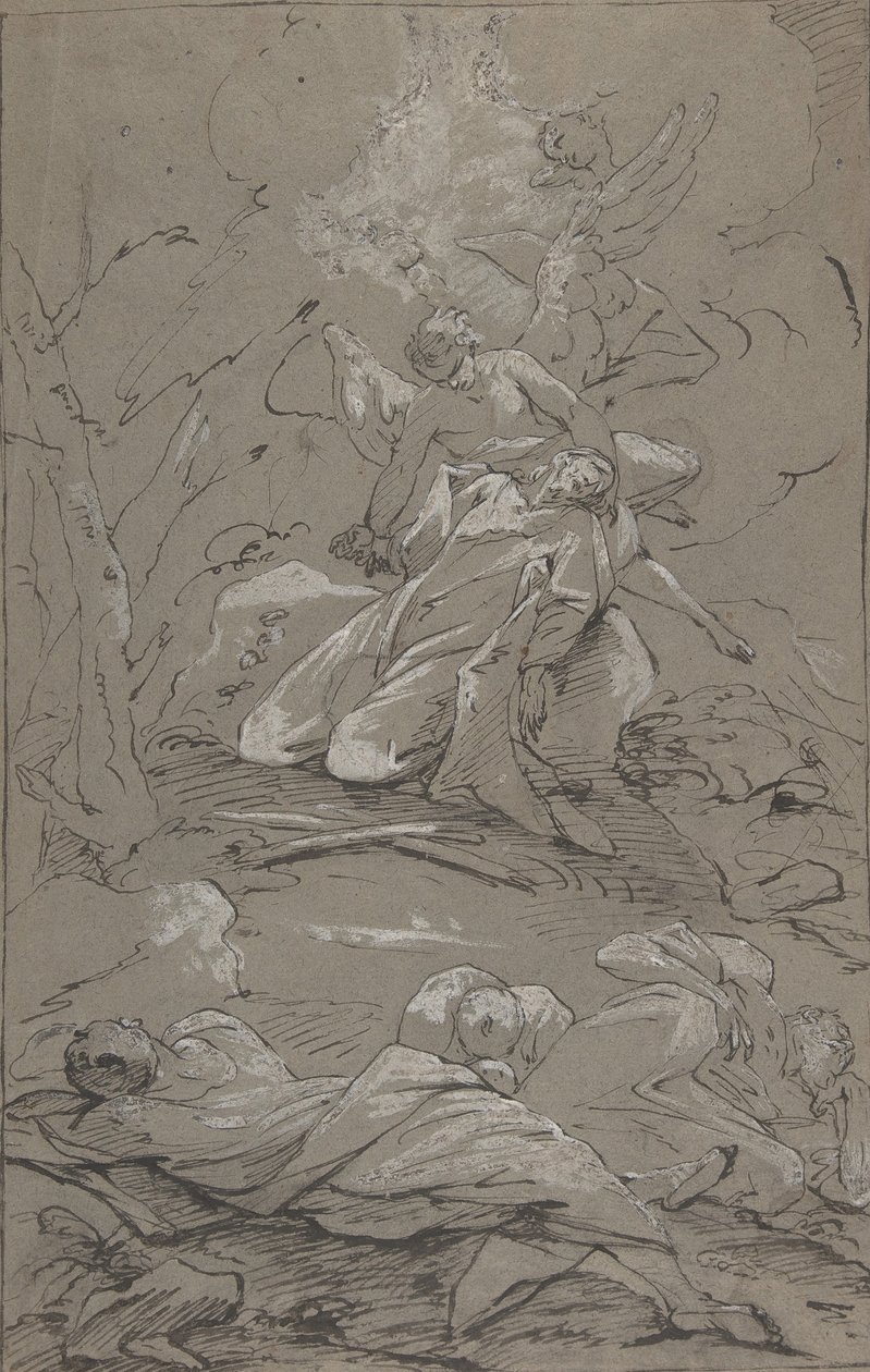 Christus in de tuin van Getsemane, 1712-62 door Paul Troger