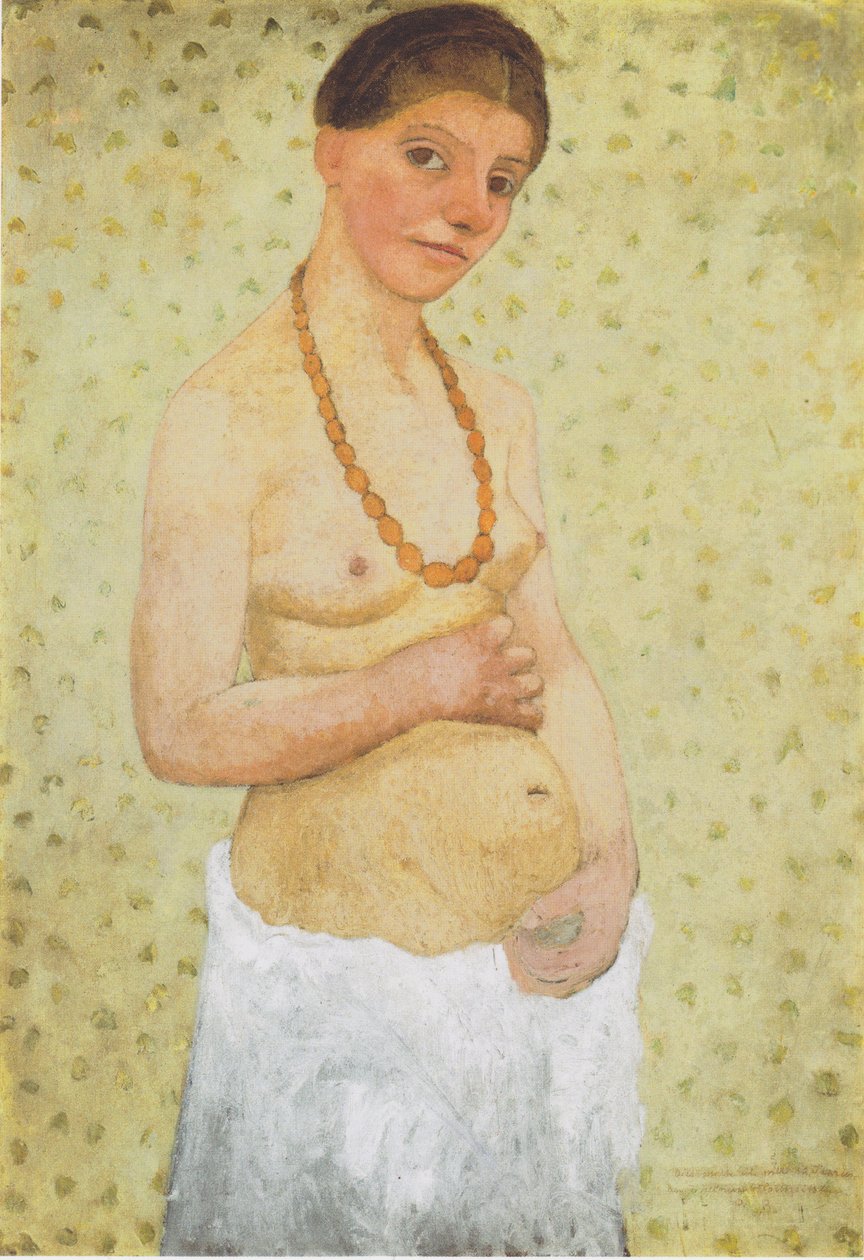 Zelfportret op de 6e huwelijksdag door Paula Modersohn Becker