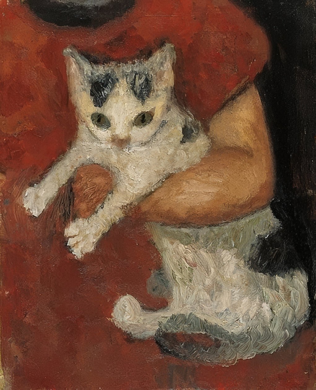 Kat in een kinderarm door Paula Modersohn Becker
