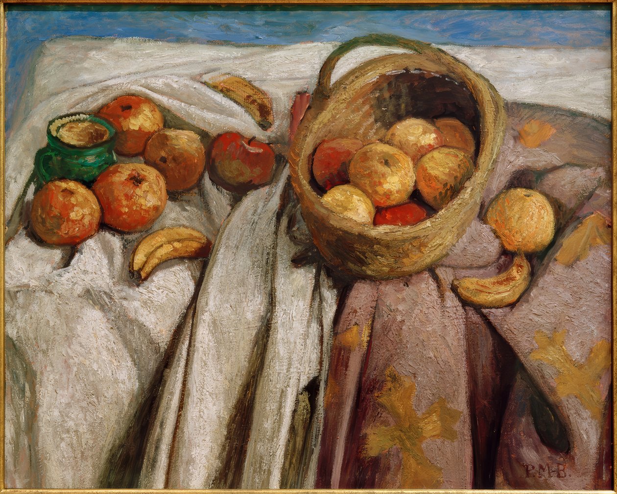 Stilleven met Appels en Bananen door Paula Modersohn Becker