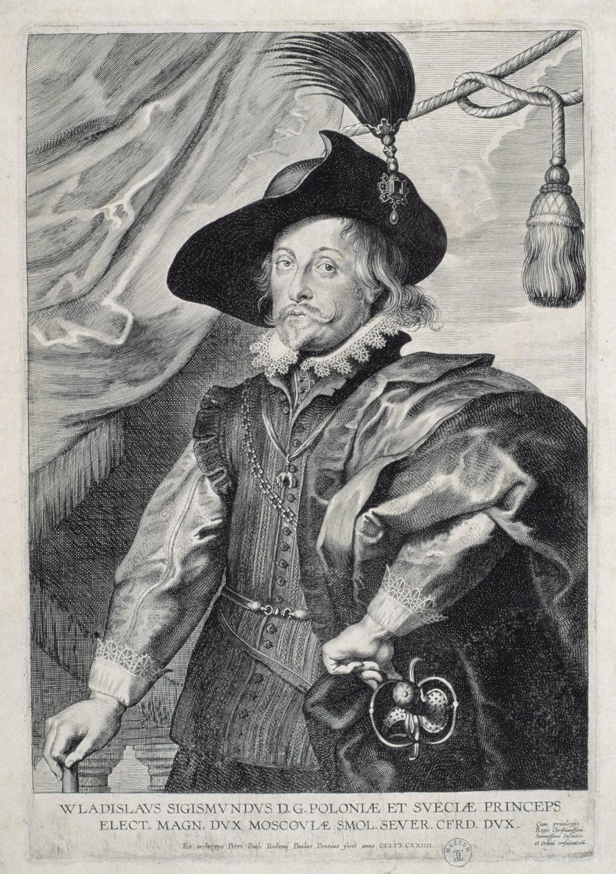 Vladislav IV Vasa (1595-1648) koning van Polen, 1624 door Paulus Pontius