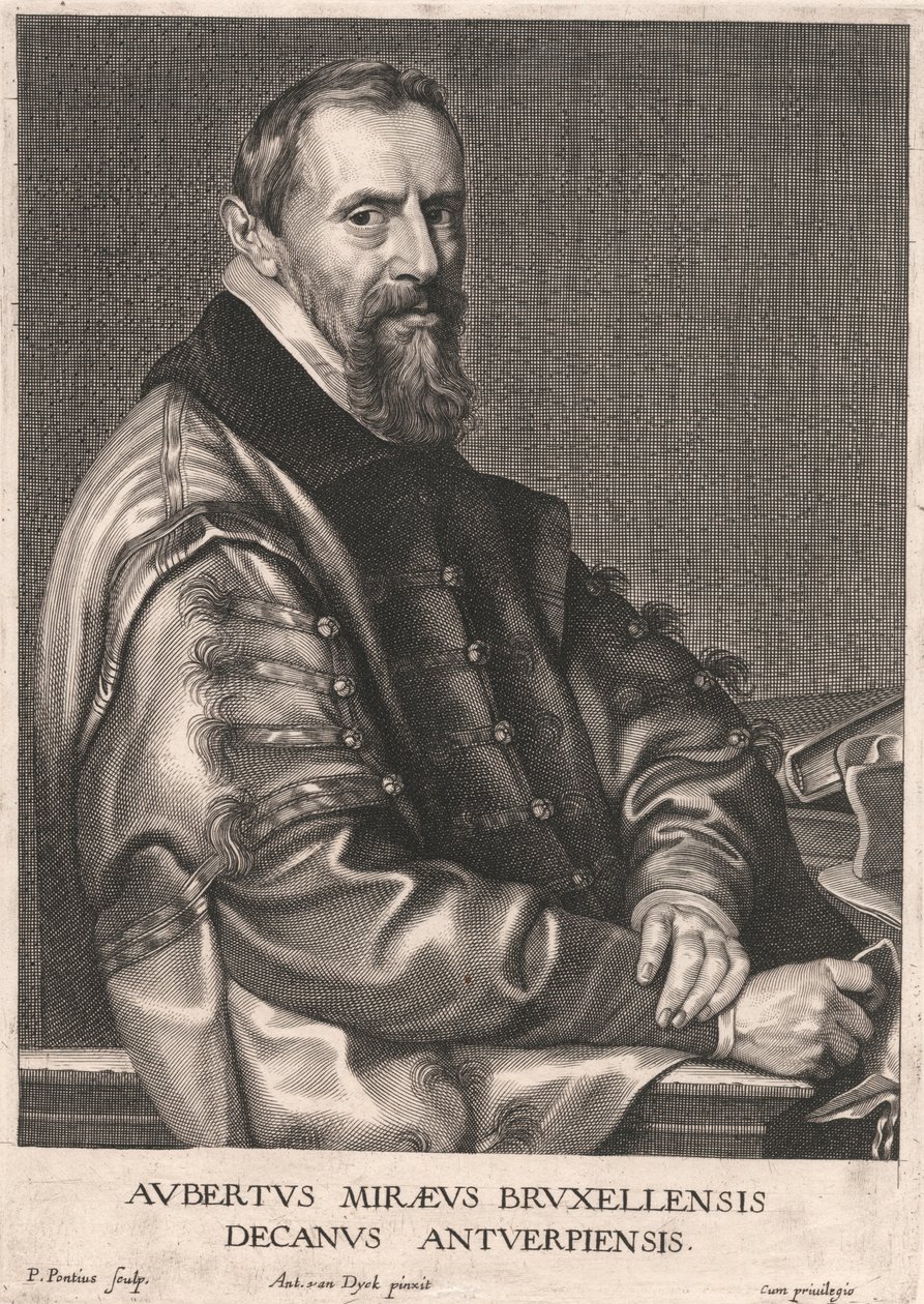 Aubertus Miræus Bruxellensis, Decanus Antuerpiensis door Paulus Pontius